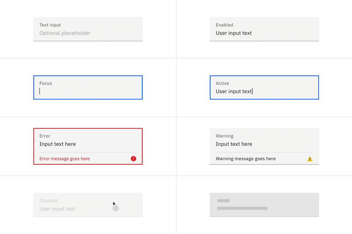 Examples fluid input states